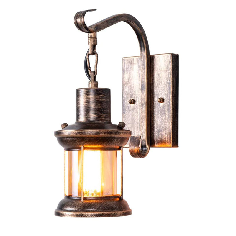 Kolar | Industrial Antique Lantern Style Metal Wall Light