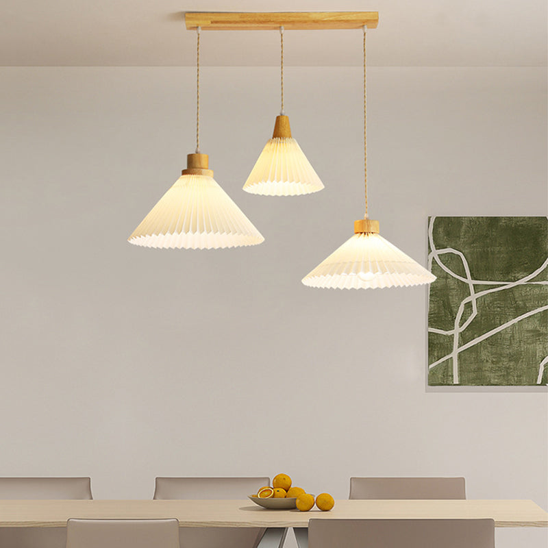 Luvithos | Architectural Cluster Plissé Pleated Timber Pendant Light