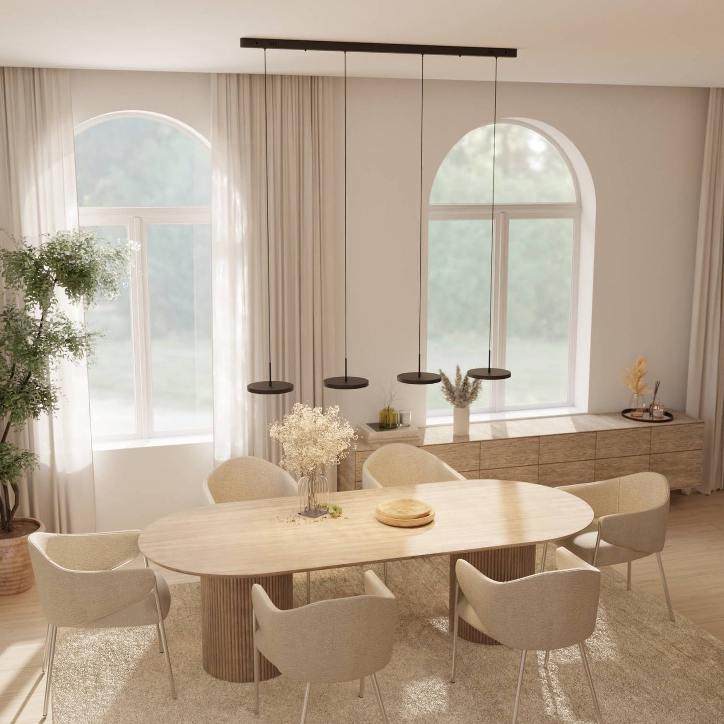 Aero | Modern Dimmable Height Adjustable Saucer Pendant Light