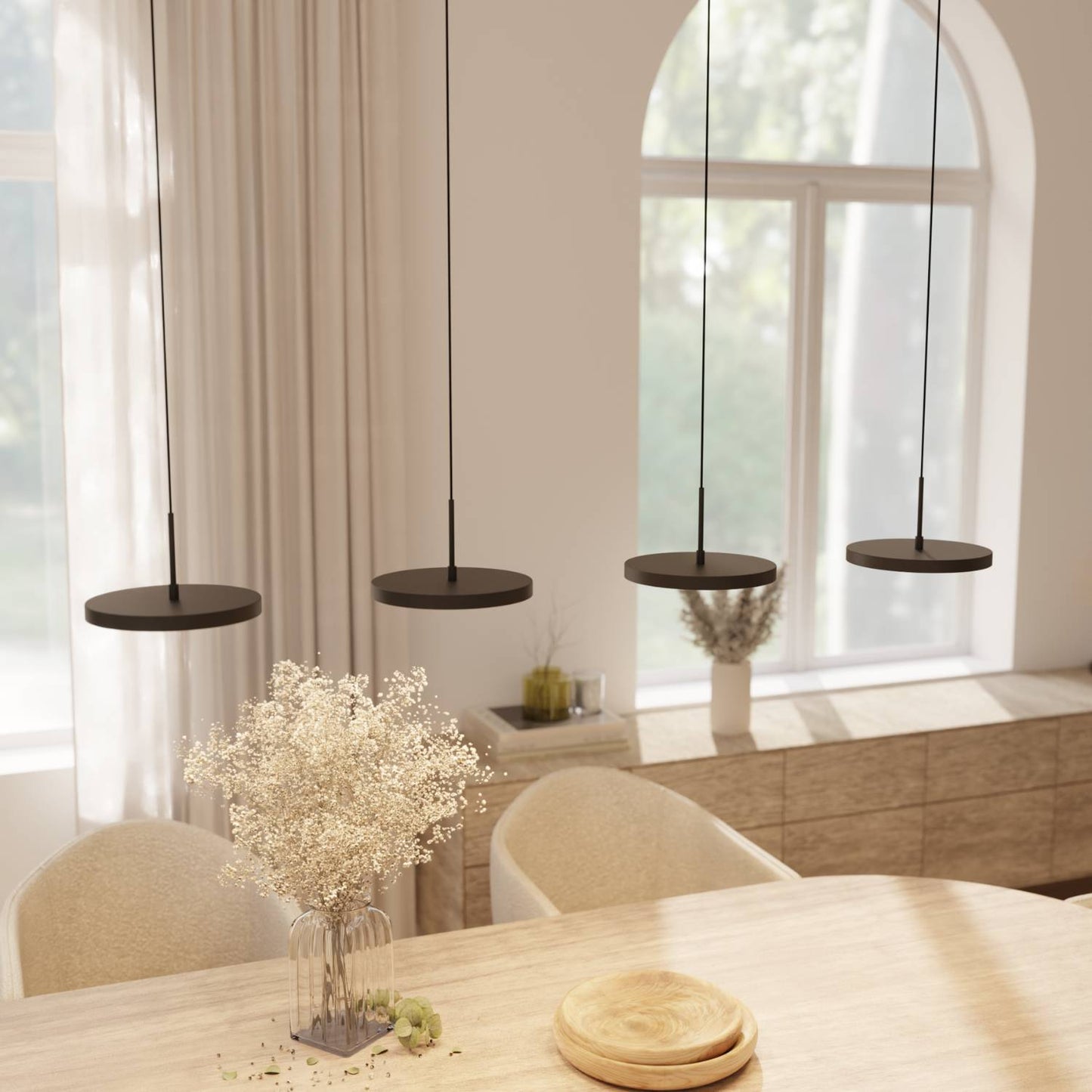 Aero | Modern Dimmable Height Adjustable Saucer Pendant Light