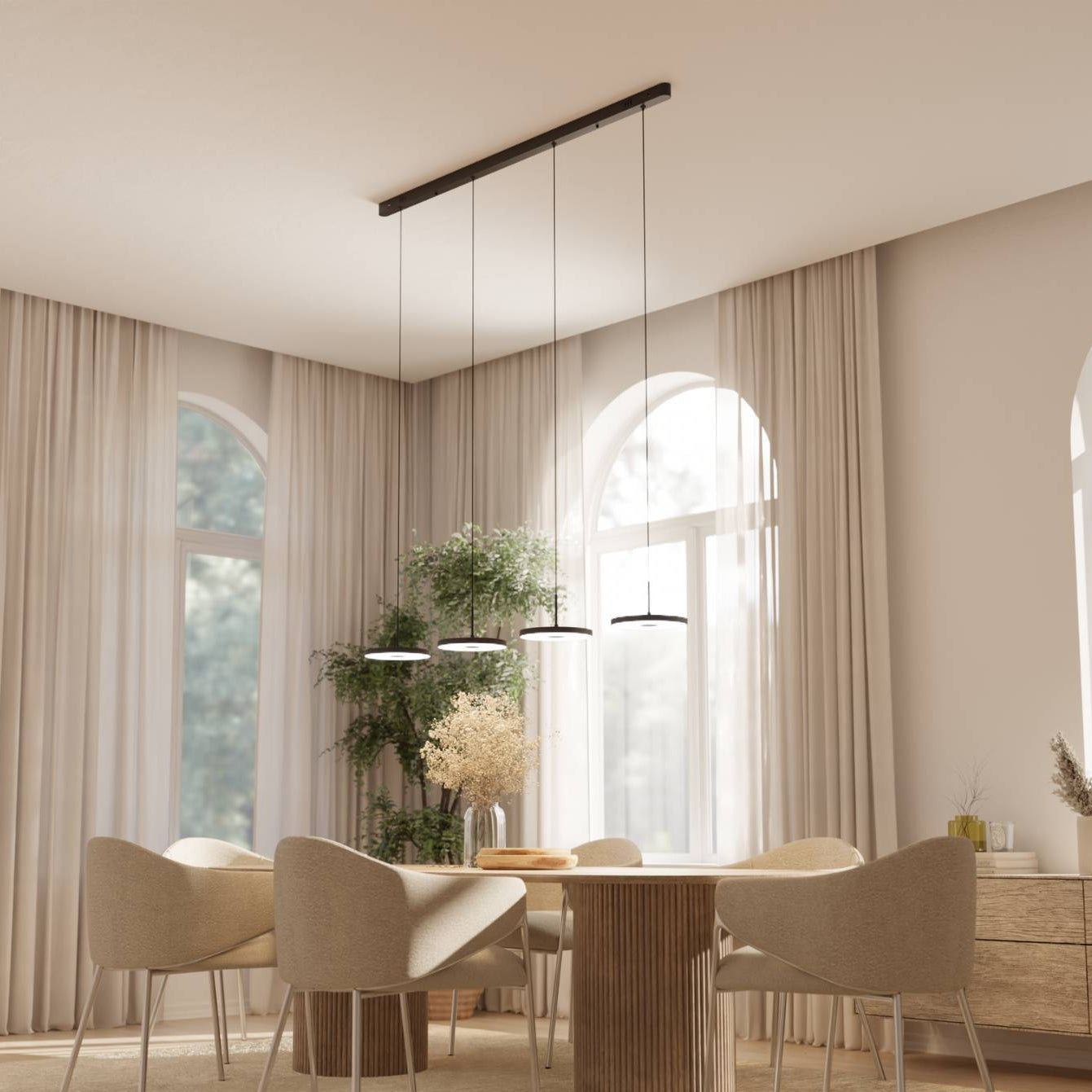 Aero | Modern Dimmable Height Adjustable Saucer Pendant Light