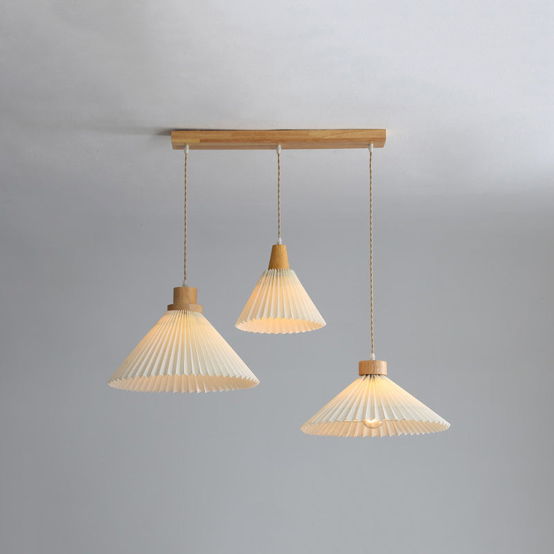 Luvithos | Architectural Cluster Plissé Pleated Timber Pendant Light