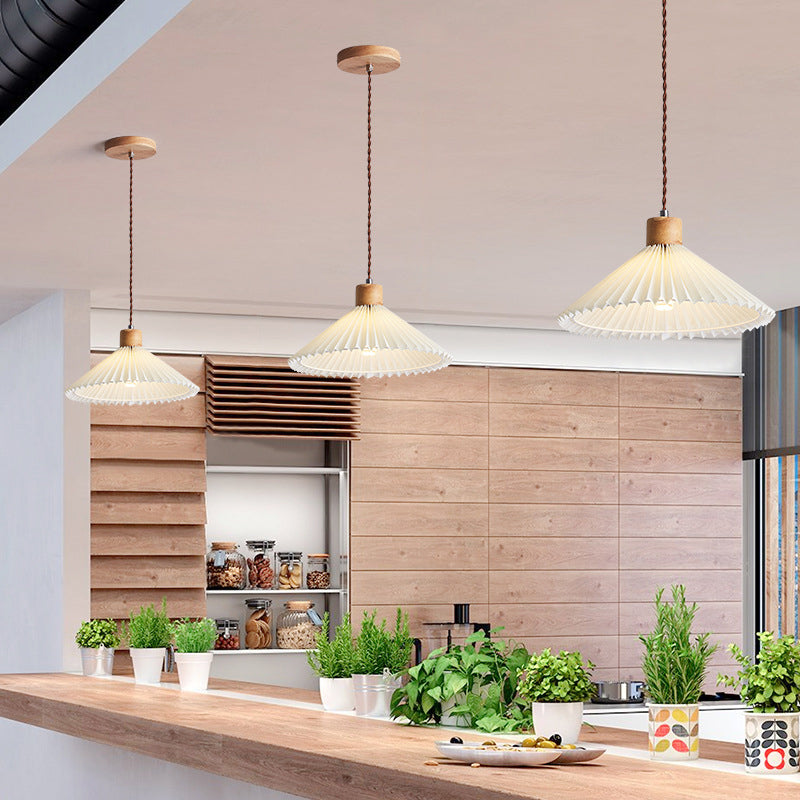 Luvithos | Architectural Cluster Plissé Pleated Timber Pendant Light