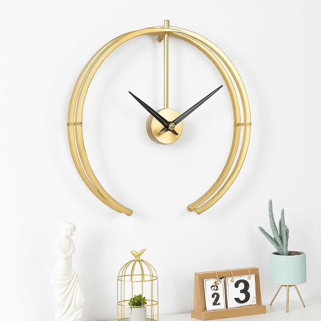 Zenthori | Abstract Open Circular Metal Silent Wall Clock