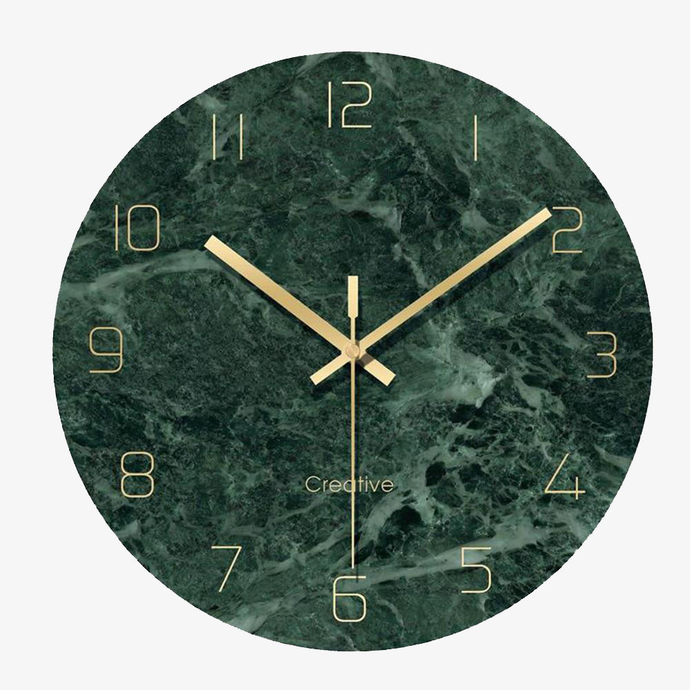 Valdrick | Veined Marble Glass Effect Silent Wall Clock