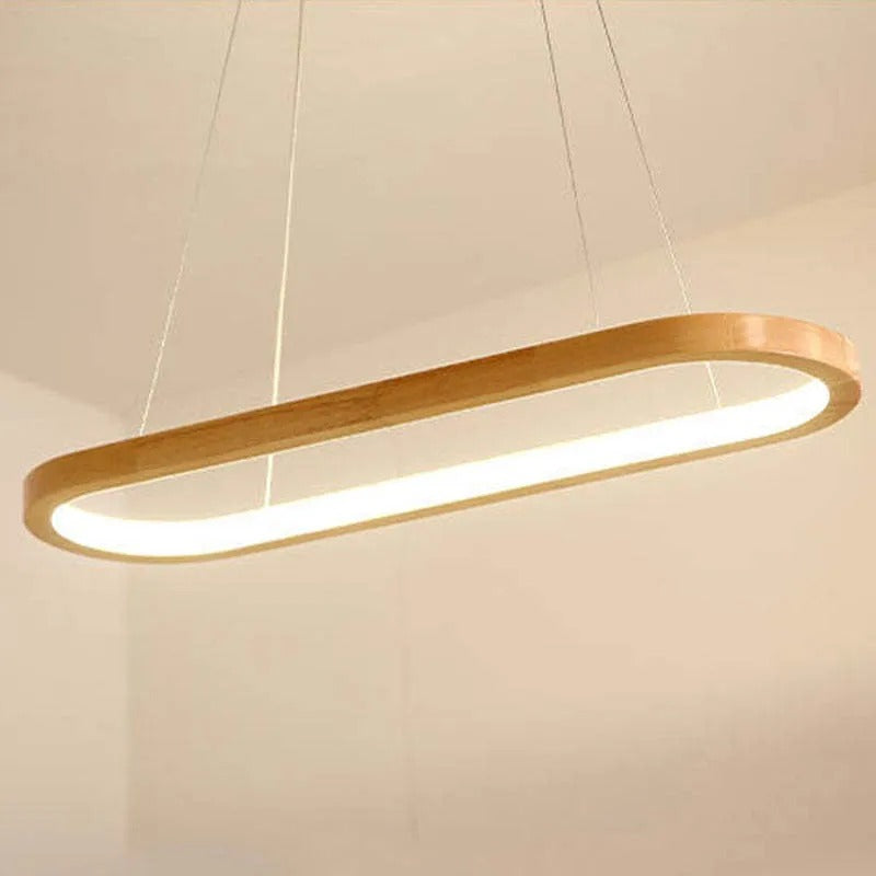 Luvia | Nordic Minimalist Oval Timber Pendant Light