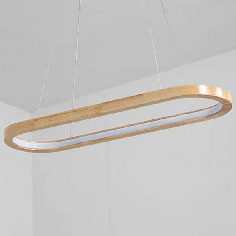 Luvia | Nordic Minimalist Oval Timber Pendant Light