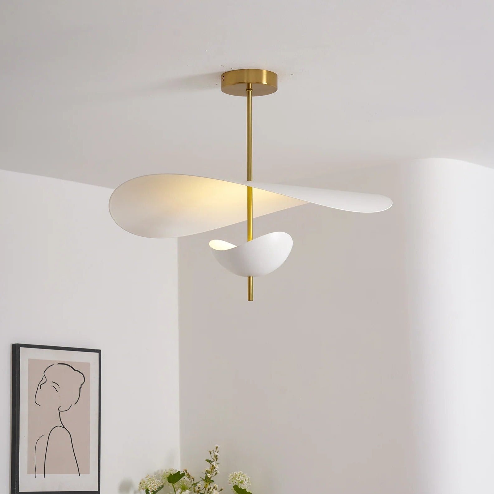 Mythos | Modern Layered Floating Metal Petal Pendant Light