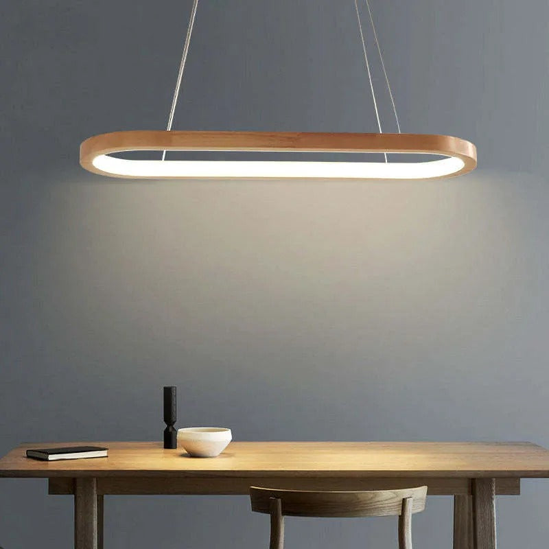 Luvia | Nordic Minimalist Oval Timber Pendant Light