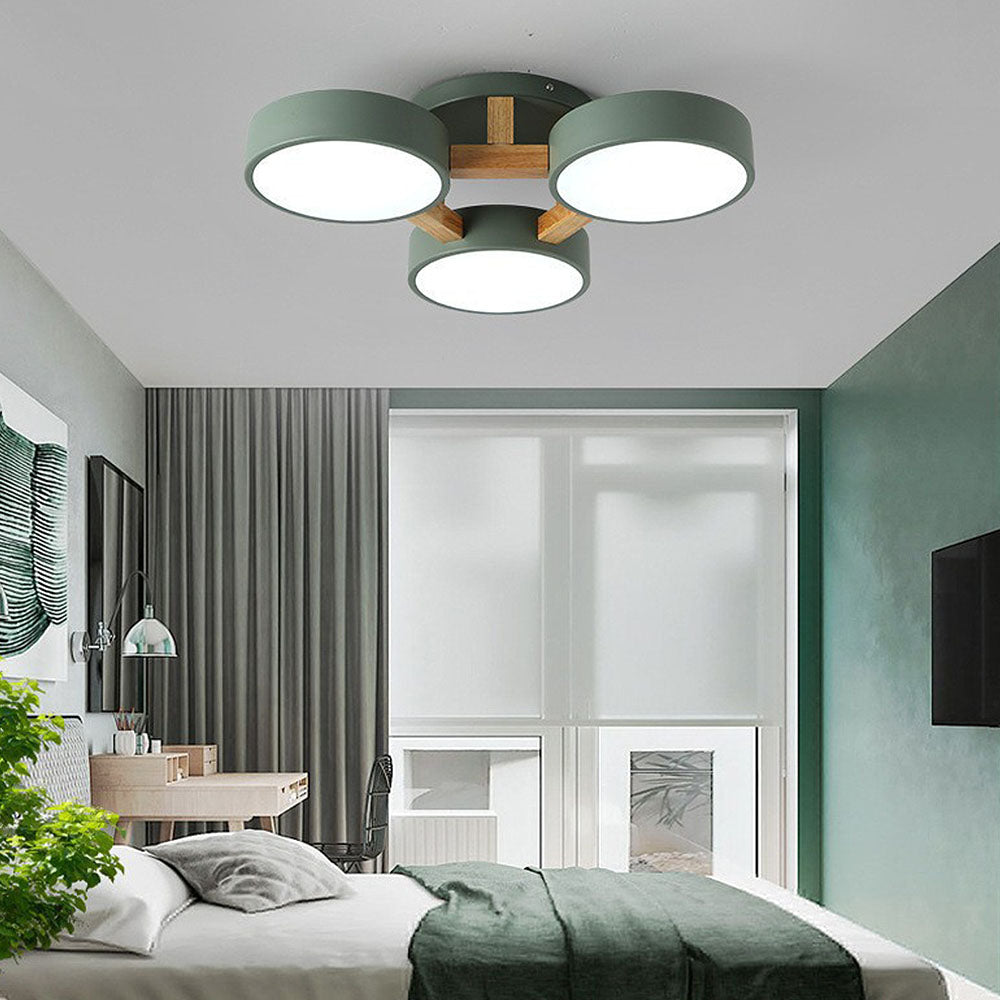 Ligne | Contemporary Geometric Wooden Flush Mount Ceiling Light
