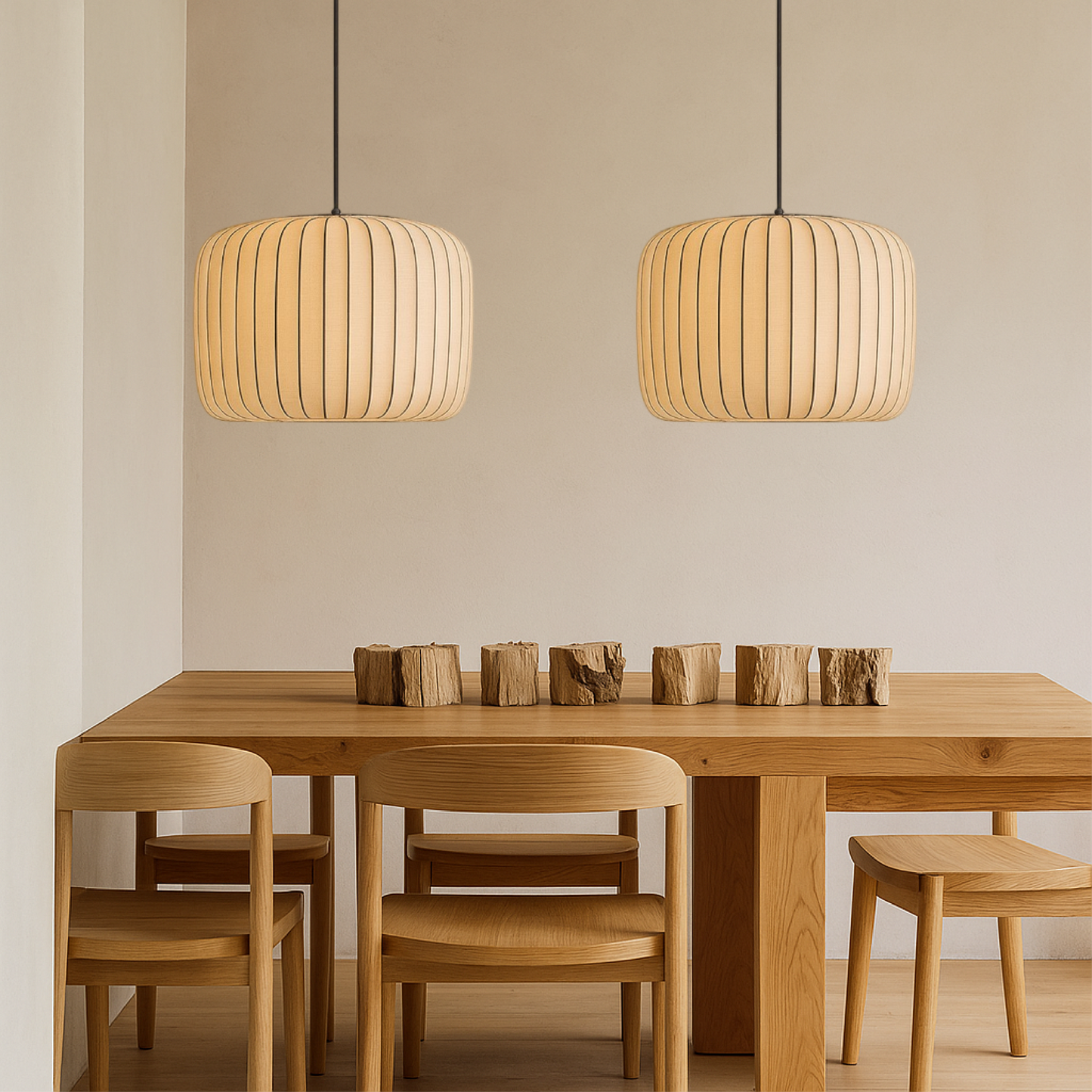 Velure | Wabi Sabi Pleated Fabric Pendant Light