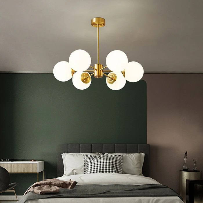 Aurum | Modern Multi-Light Frosted Glass Globe Sputnik Chandelier