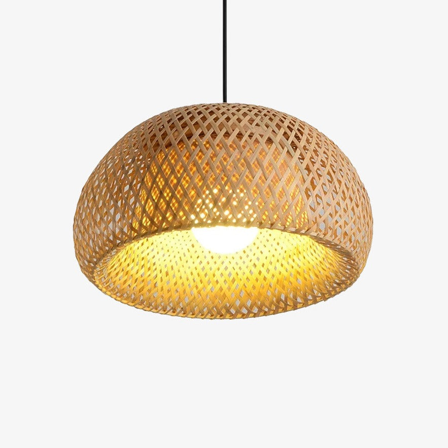 Kelsimor | Braided Bamboo Basket Pendant Light