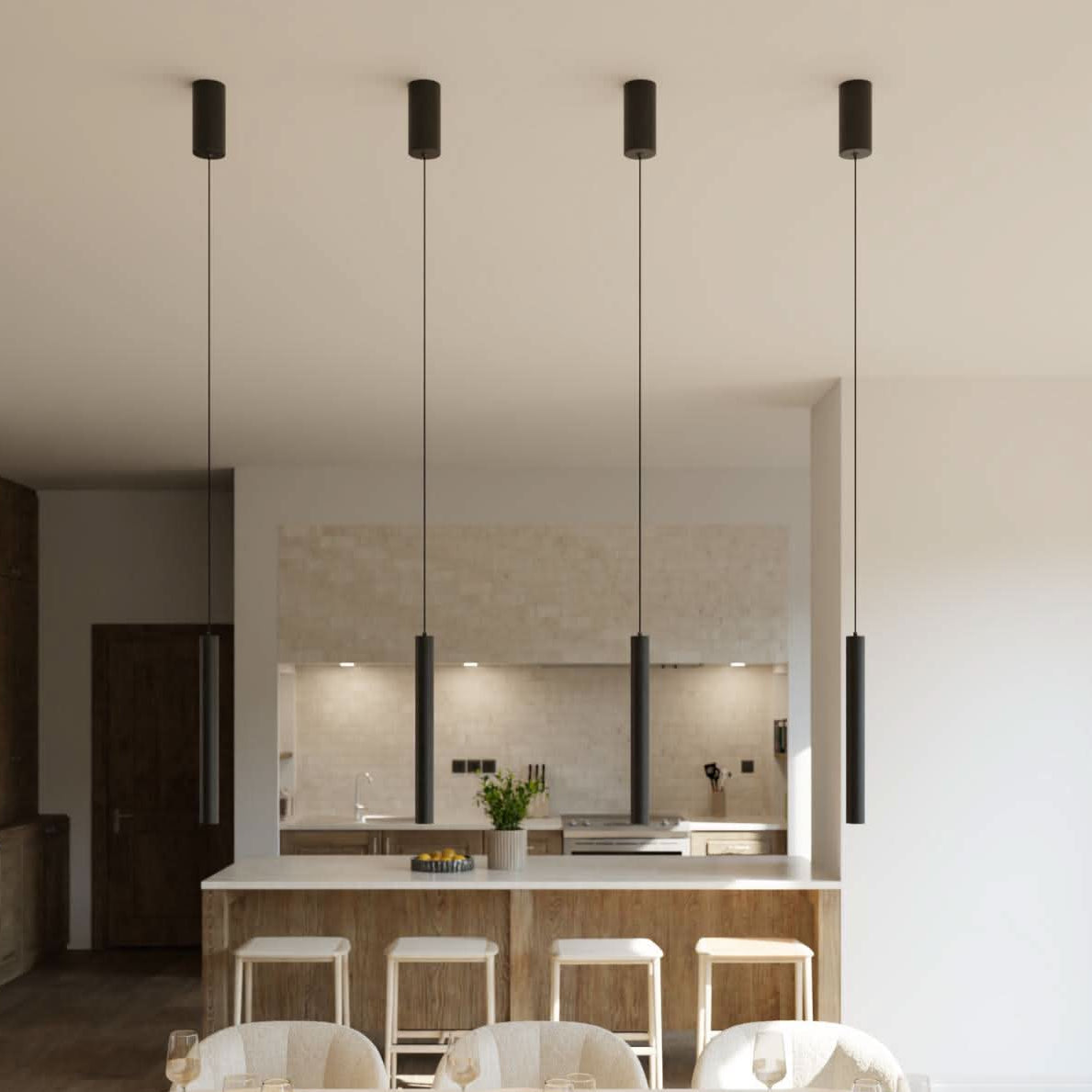 Cylia | Minimalist Cylinder Pendant Light with Adjustable Height