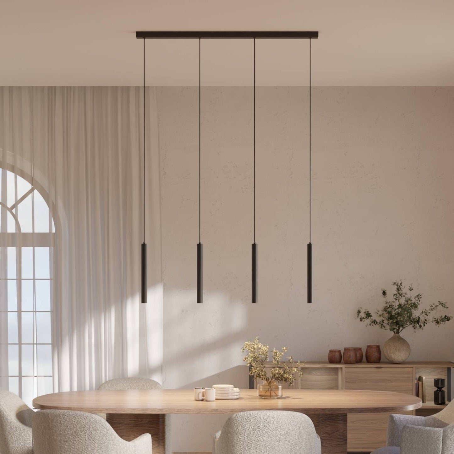 Novis | Smart LED Linear Pendant Light With Cylindrical Heads