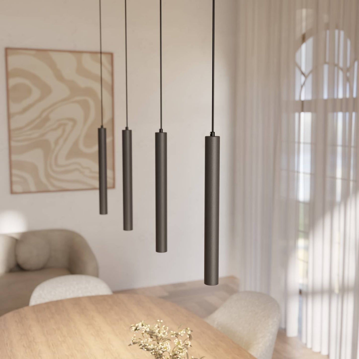 Novis | Smart LED Linear Pendant Light With Cylindrical Heads