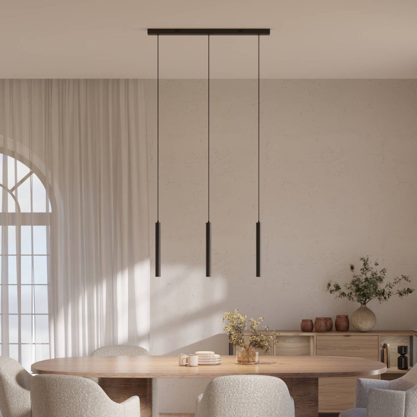 Novis | Smart LED Linear Pendant Light With Cylindrical Heads