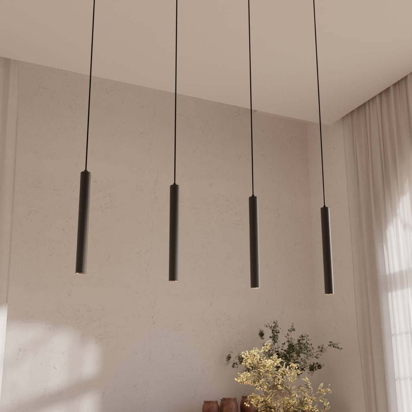 Novis | Smart LED Linear Pendant Light With Cylindrical Heads