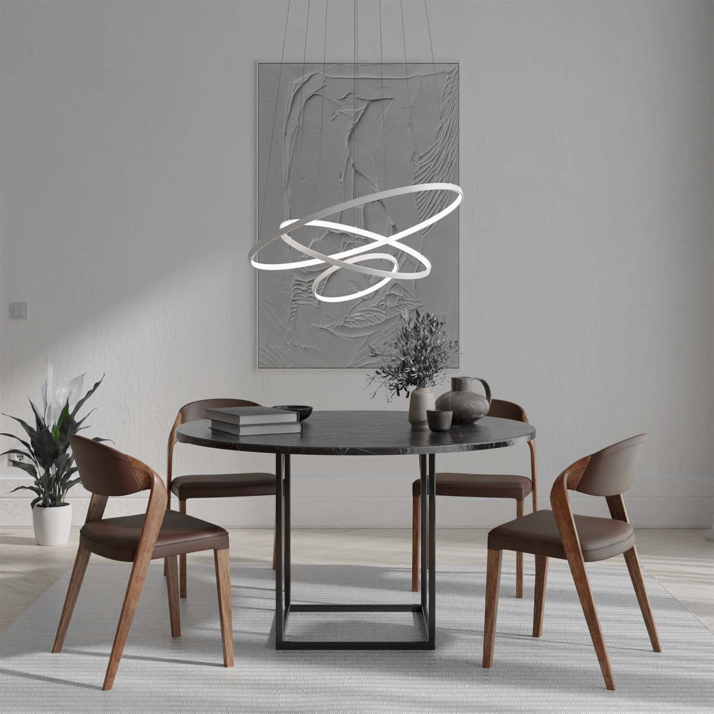 Orbis | Floating Triple Ring Pendant Light with Adjustable Height