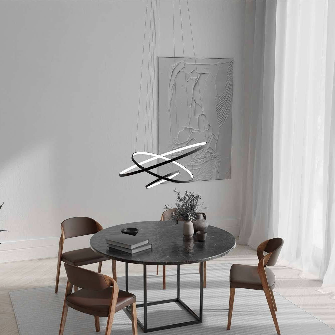 Orbis | Floating Triple Ring Pendant Light with Adjustable Height