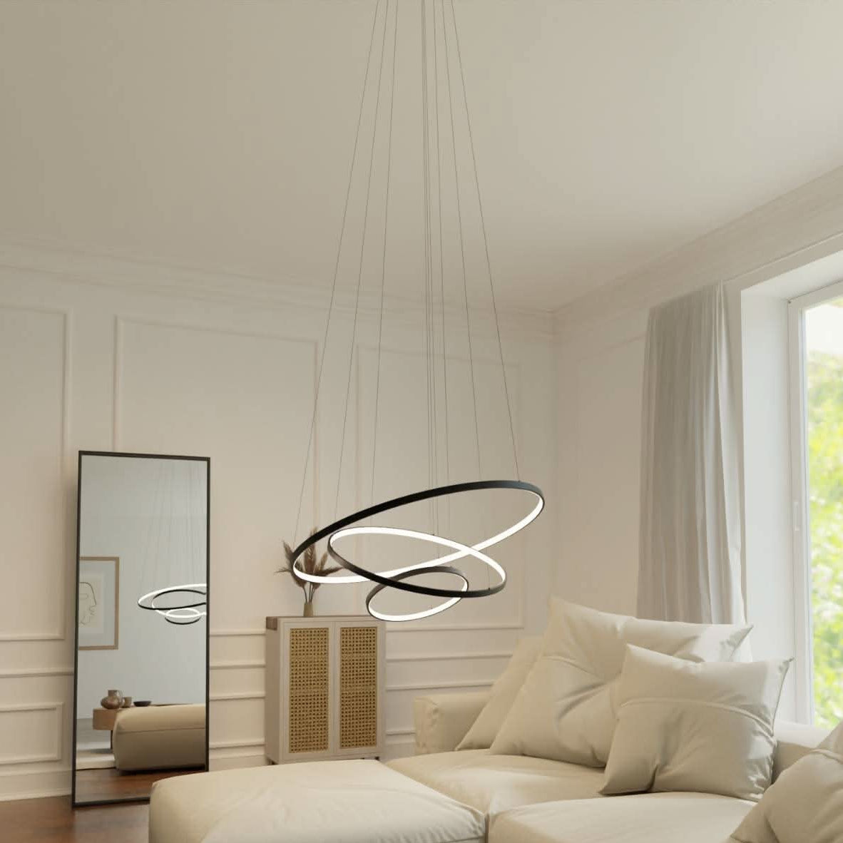 Orbis | Floating Triple Ring Pendant Light with Adjustable Height