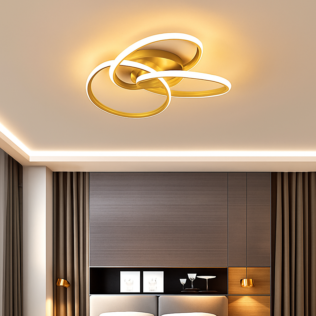 Skymetale | Industrial Geometric Overlapping Circular Metal Ceiling Light
