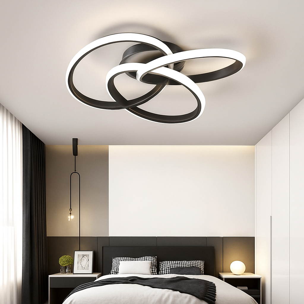 Skymetale | Industrial Geometric Overlapping Circular Metal Ceiling Light