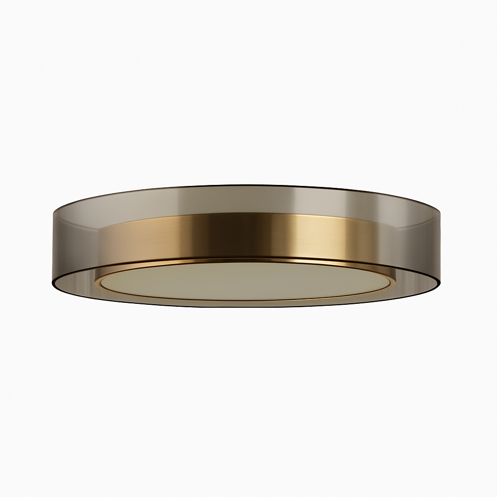 Kymbelar | Geometric Profile Plated Iron Scandi Flush Mount Ceiling Light