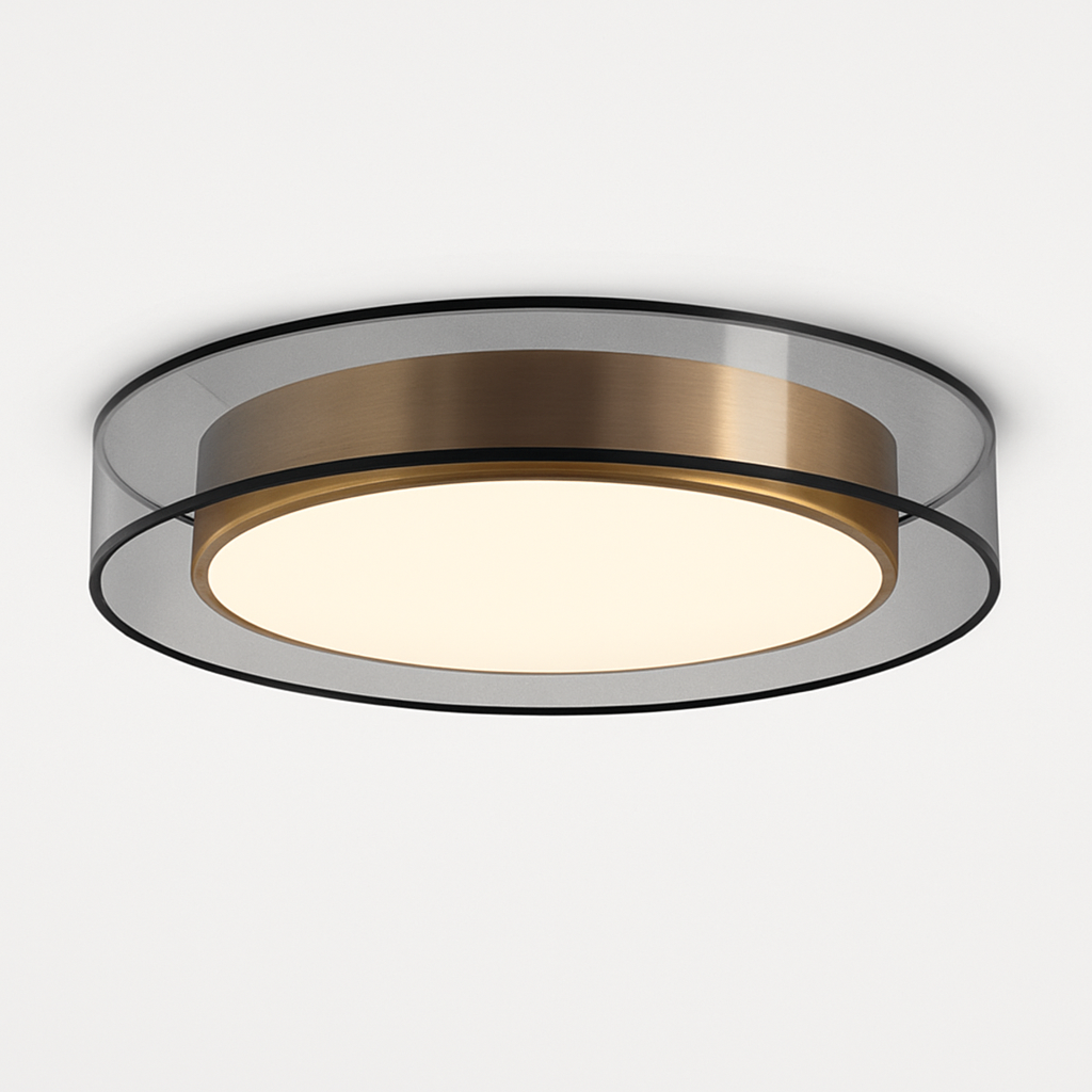 Kymbelar | Geometric Profile Plated Iron Scandi Flush Mount Ceiling Light