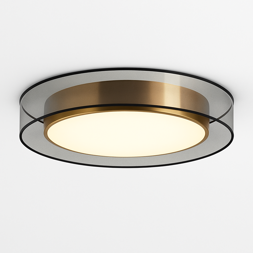 Kymbelar | Geometric Profile Plated Iron Scandi Flush Mount Ceiling Light