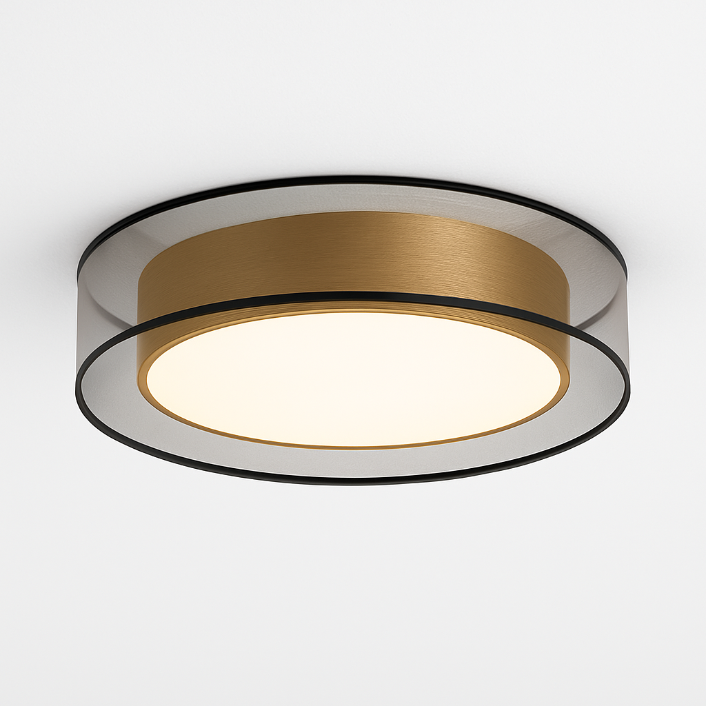 Kymbelar | Geometric Profile Plated Iron Scandi Flush Mount Ceiling Light