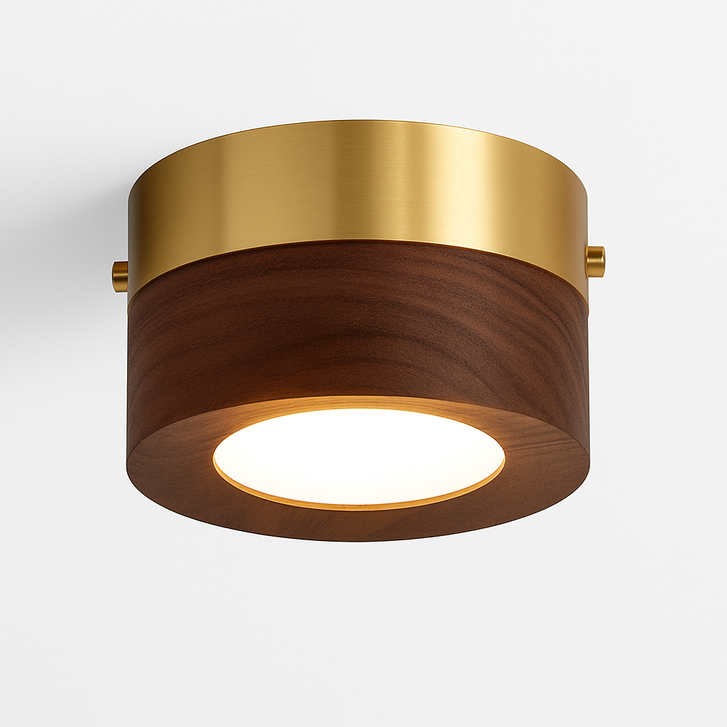 Vantorra | Minimalist Carved Wood Flush Mount Ceiling Light