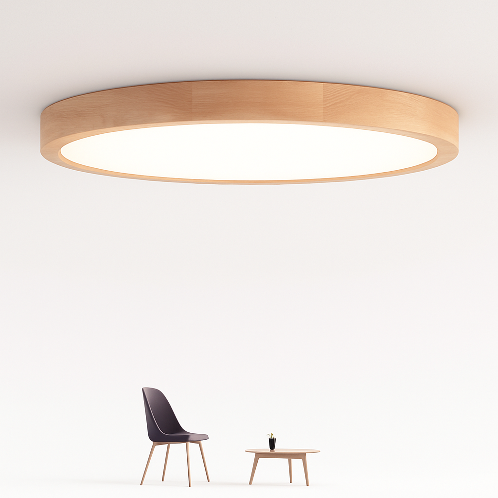 Verlumar | Modern Ultra Slim Round LED Wooden Ceiling Light