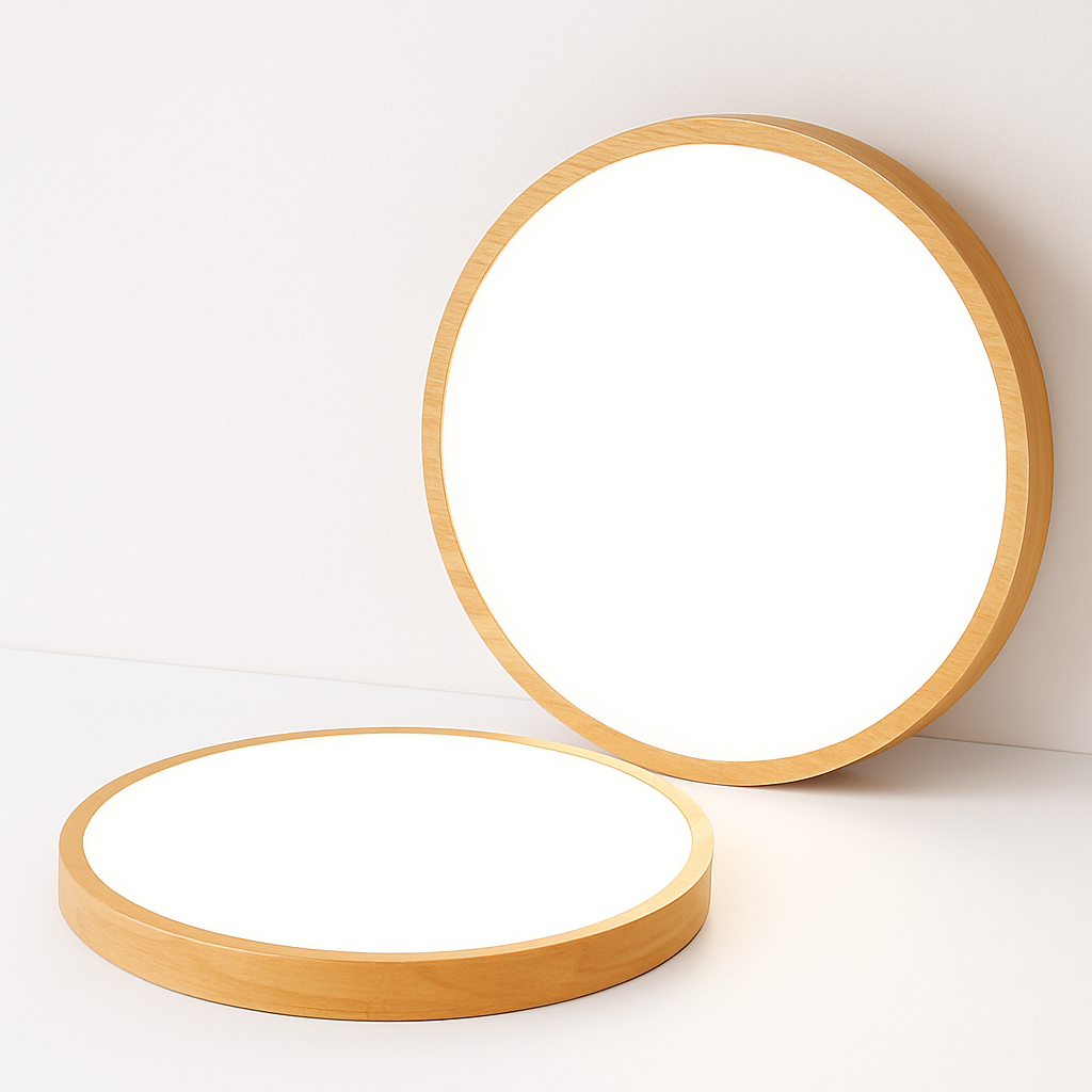 Verlumar | Modern Ultra Slim Round LED Wooden Ceiling Light
