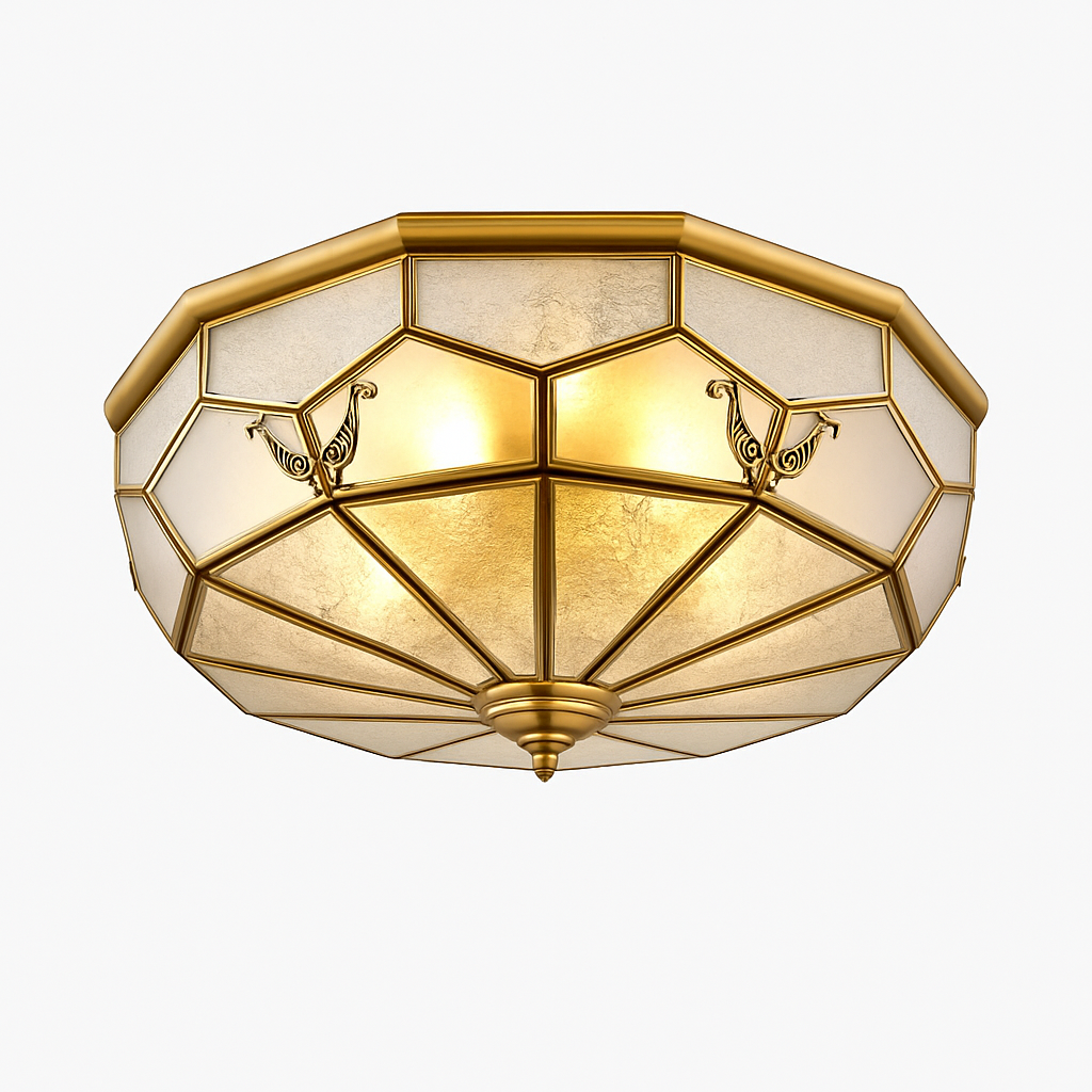 Belkoran | Rippled Glass Architectural European Flush Mount Ceiling Light