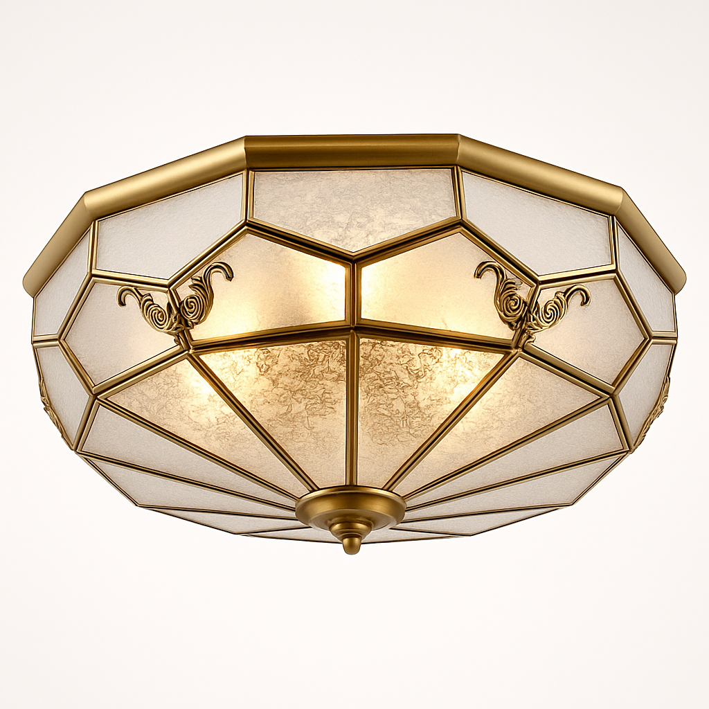 Belkoran | Rippled Glass Architectural European Flush Mount Ceiling Light