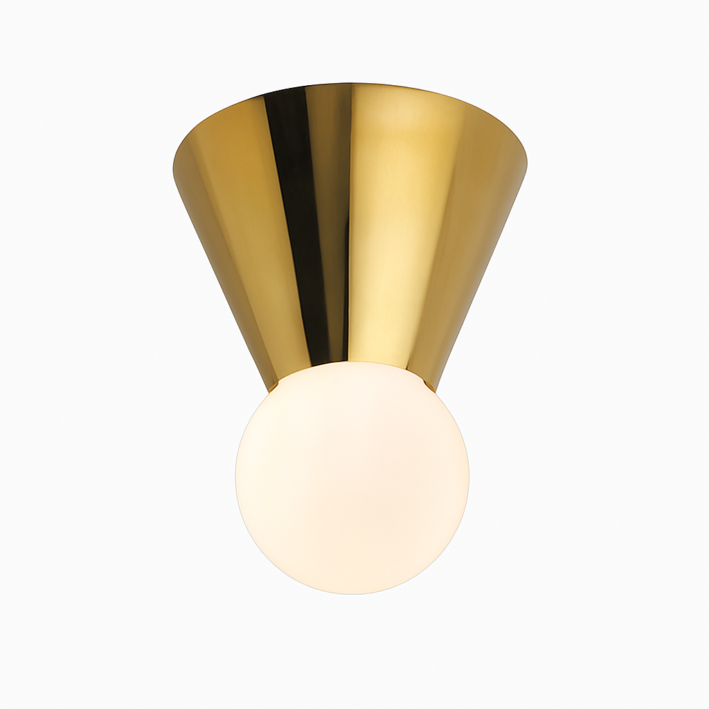 Bristhaven | Modern Geometric Cone Glass Ball Ceiling Light