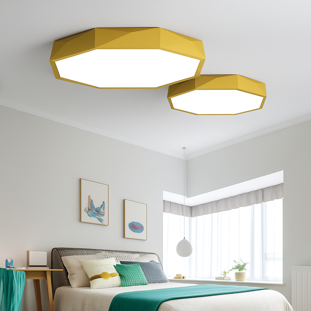 Zynthiar | Ultra Slim Geometric Octagon Acrylic Ceiling Light Fixture