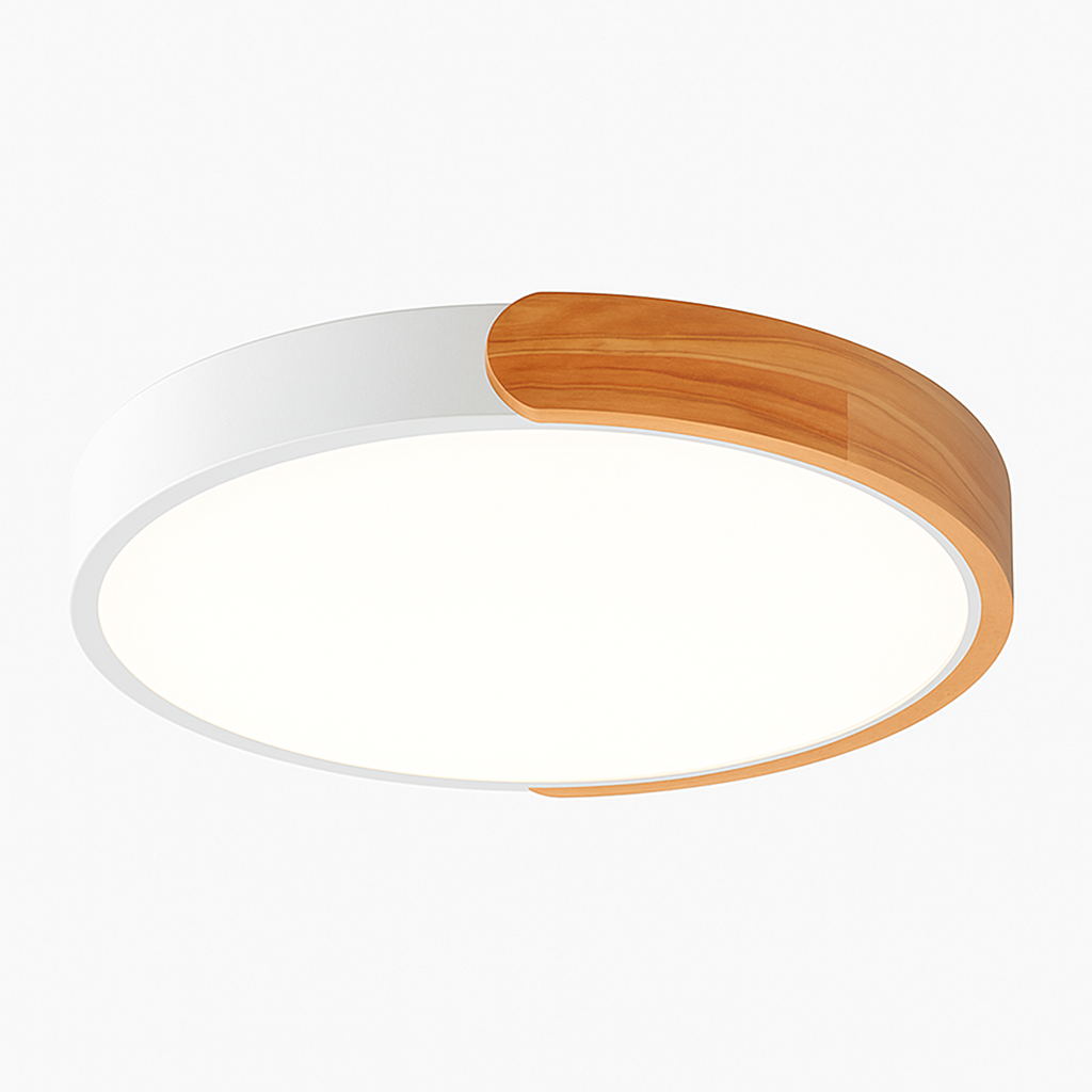 Velisca | Modern Round Wood Flush Mount Ceiling Light