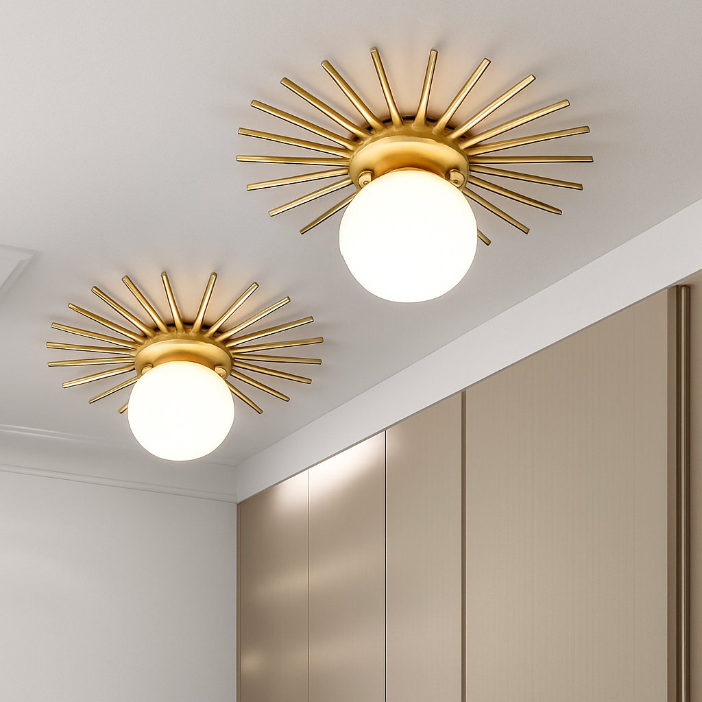 Kelvindre | Orbital Frosted Globe Mid Century Ceiling Light