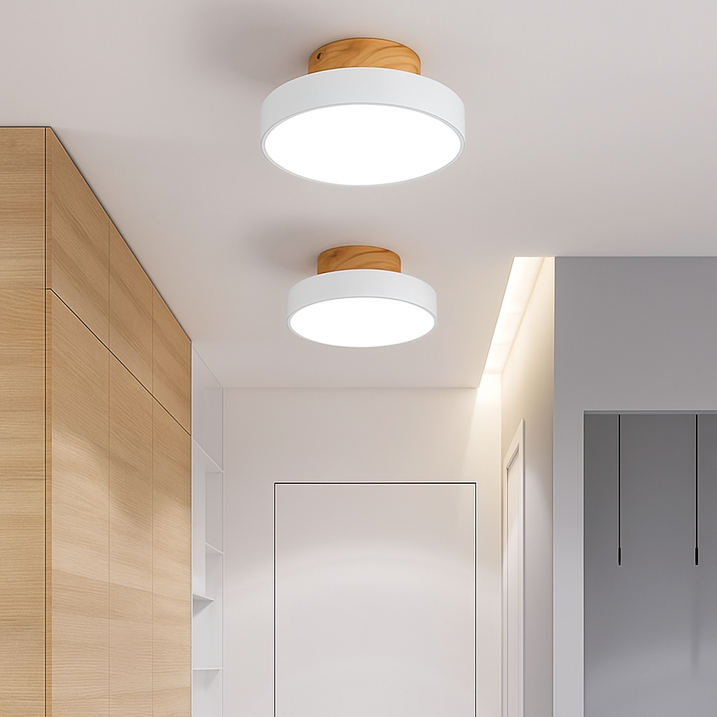 Kaelitho | Modern Geometric Painted Metal Disc Ceiling Light