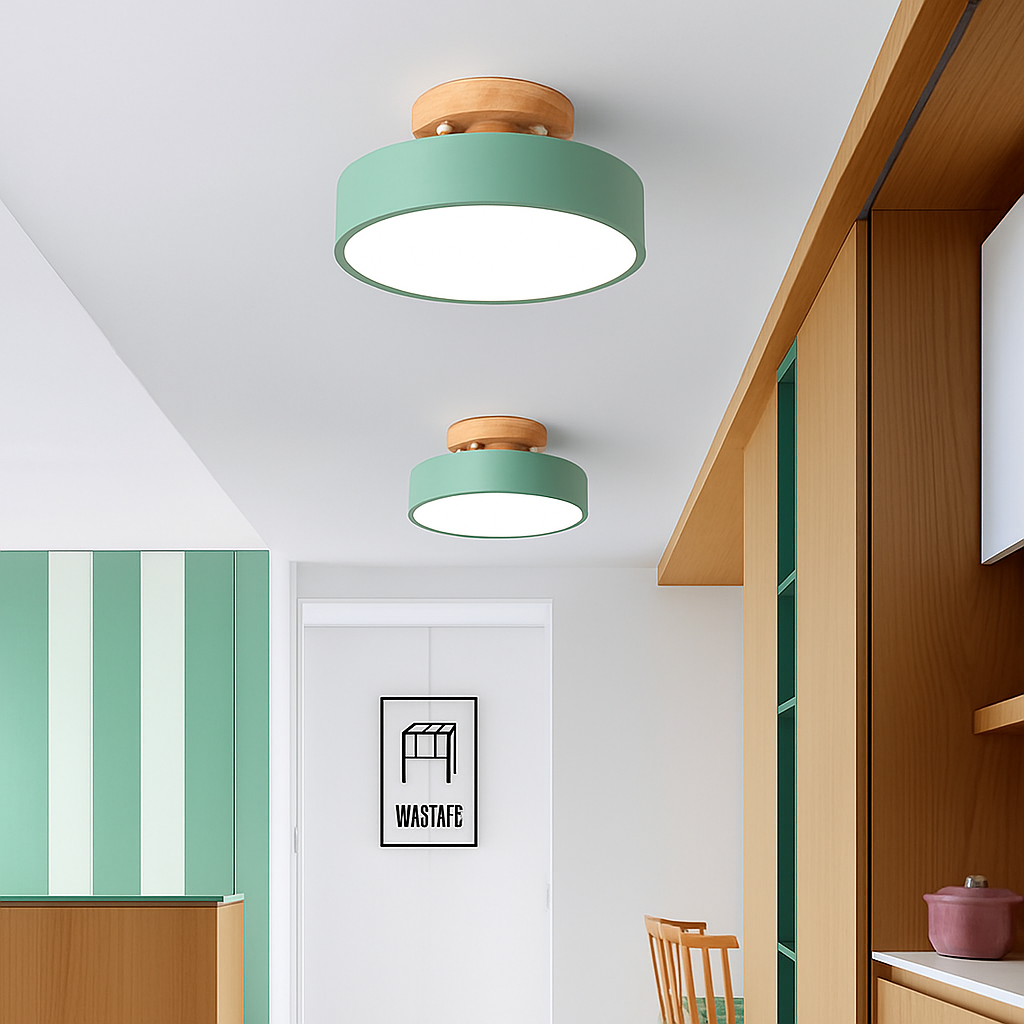 Kaelitho | Modern Geometric Painted Metal Disc Ceiling Light