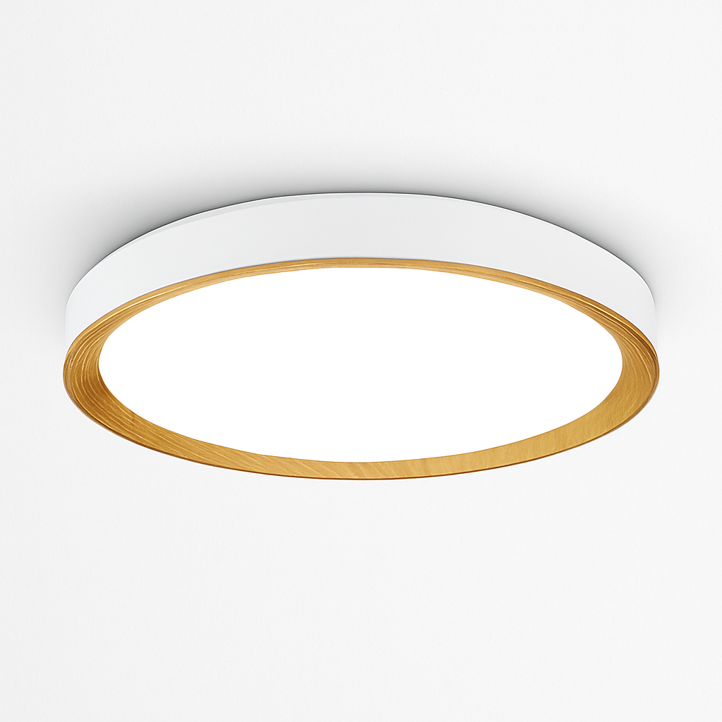 Trellion | Nordic Circular Wood Grain Style Flush Mount Ceiling Light