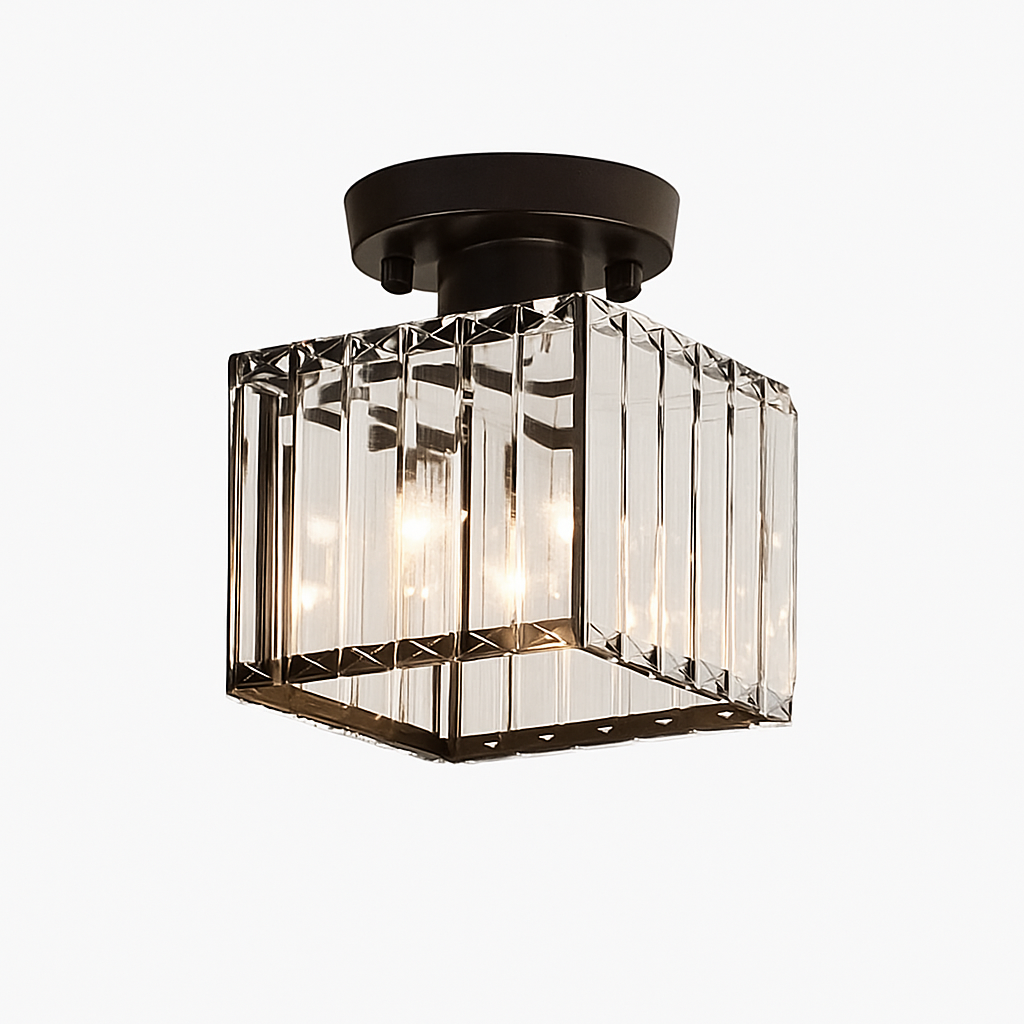 Velvique | Geometric Crystal Glass Flush Mount Ceiling Light Fixture
