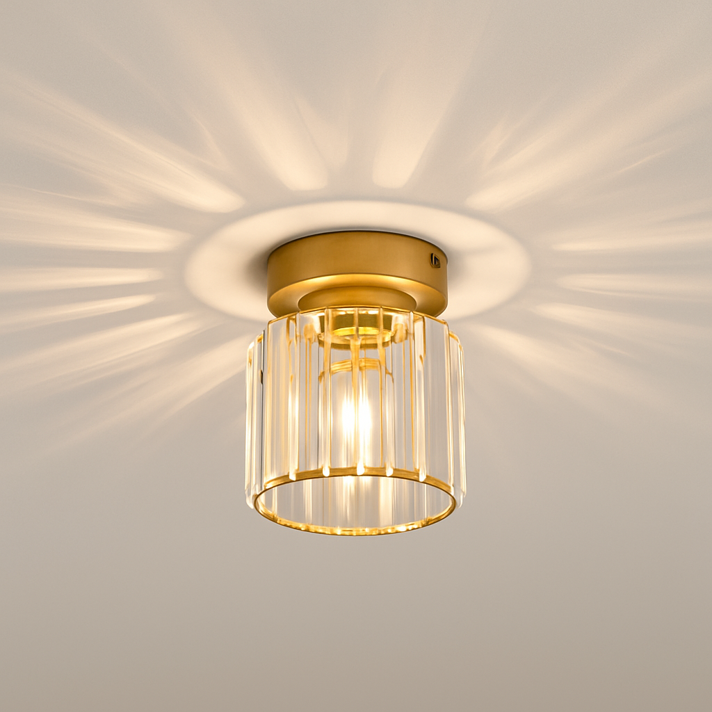 Velvique | Geometric Crystal Glass Flush Mount Ceiling Light Fixture