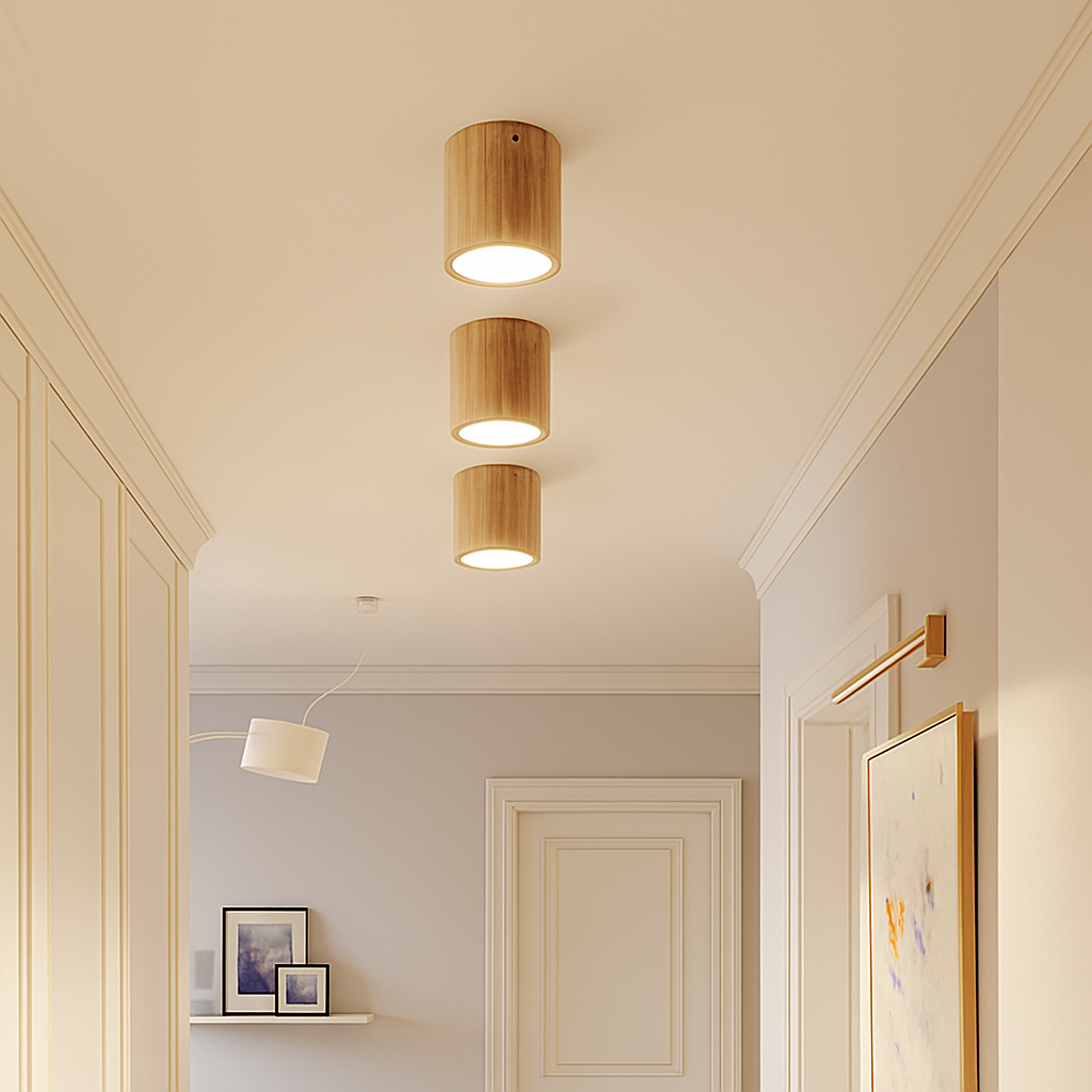 Veltario | Minimalist Wooden Cube Ceiling Spotlight Fixture
