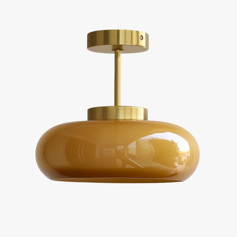 Velcair | Vintage Geometric Glass Shade Flush Mount Ceiling Light