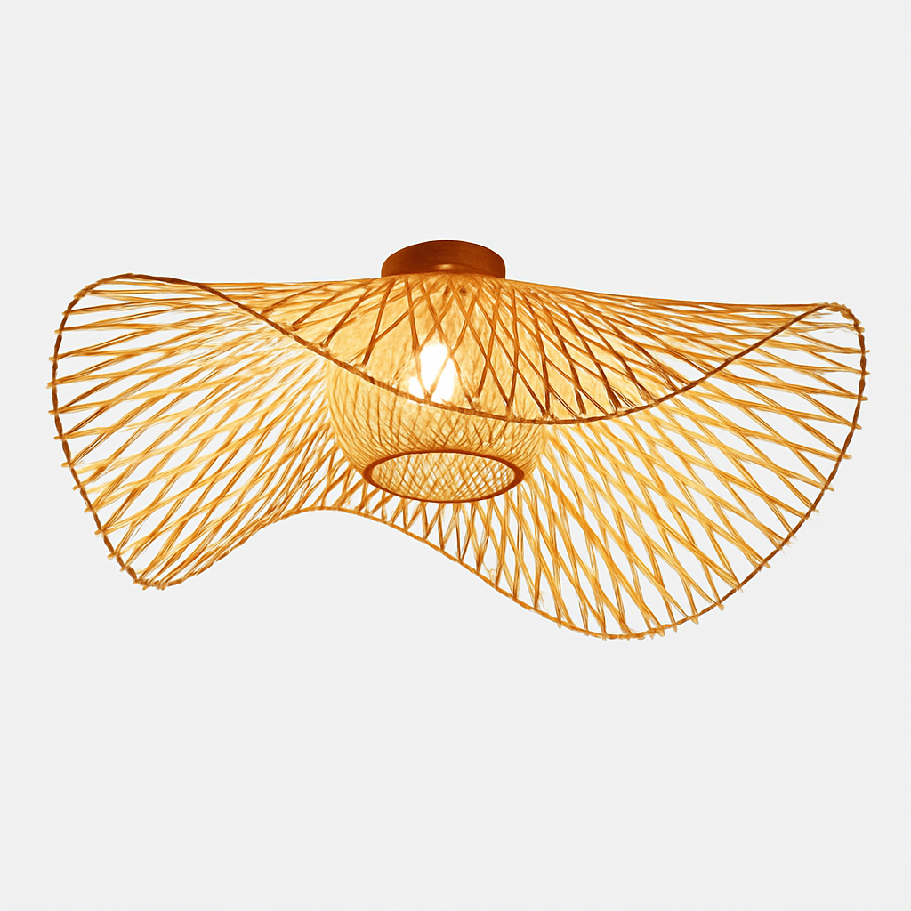 Thrymdor | Woven Basket Dome Flush Mount Ceiling Light