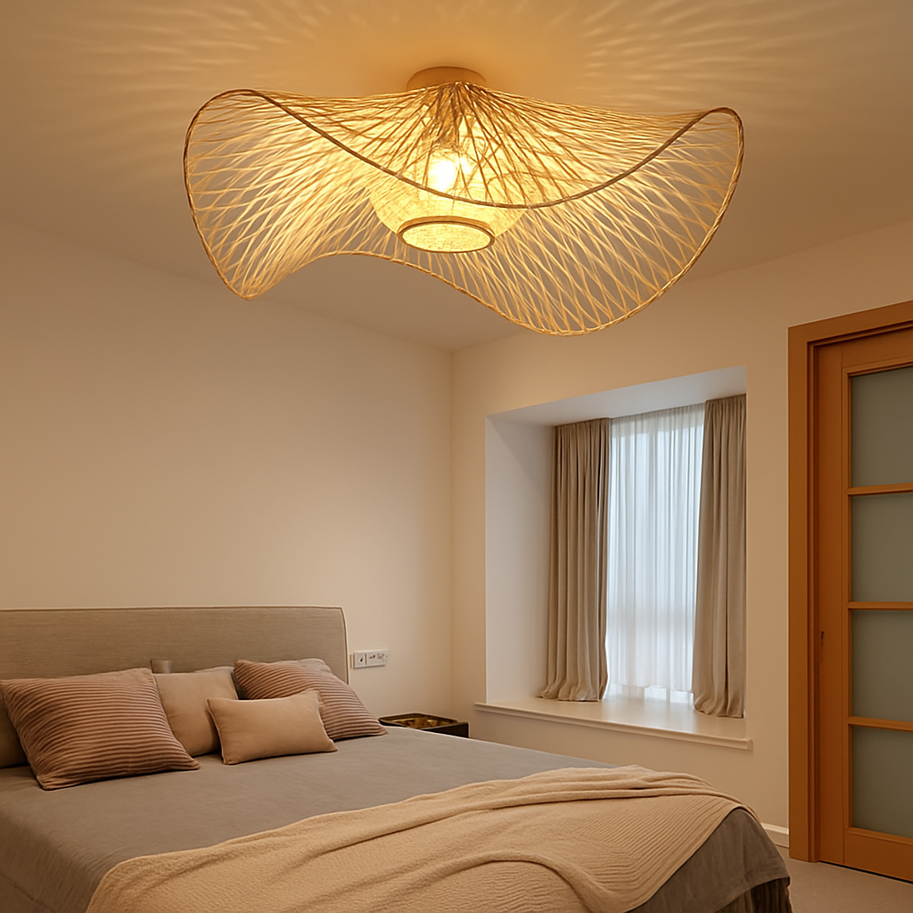 Thrymdor | Woven Basket Dome Flush Mount Ceiling Light