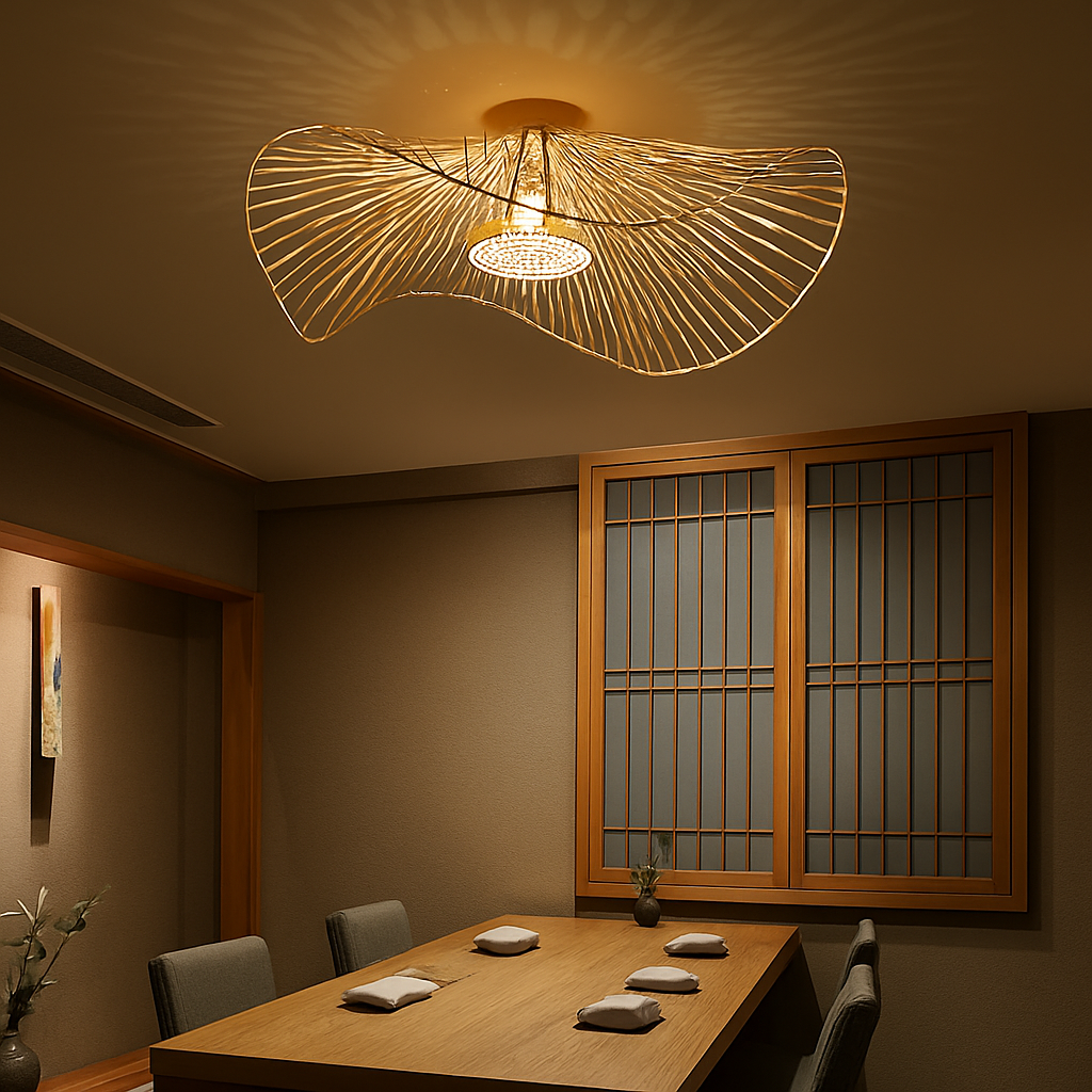Thrymdor | Woven Basket Dome Flush Mount Ceiling Light